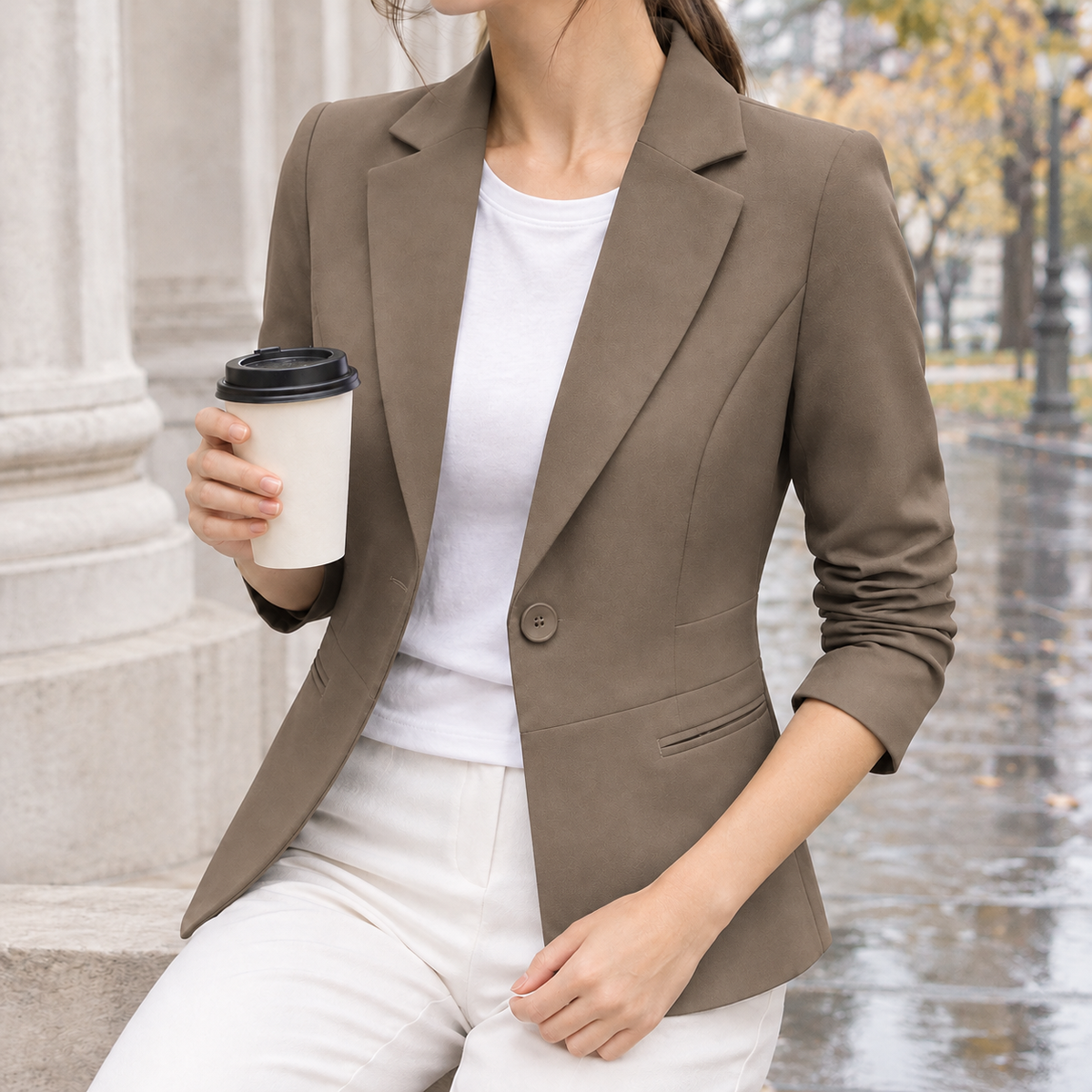 Harriet-Mae Tailored Blazer - Khaki