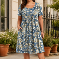 Light Floral Blue