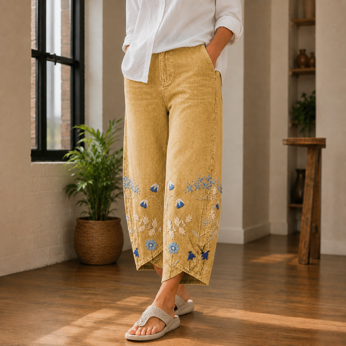 Vera Barrel Pants - Yellow