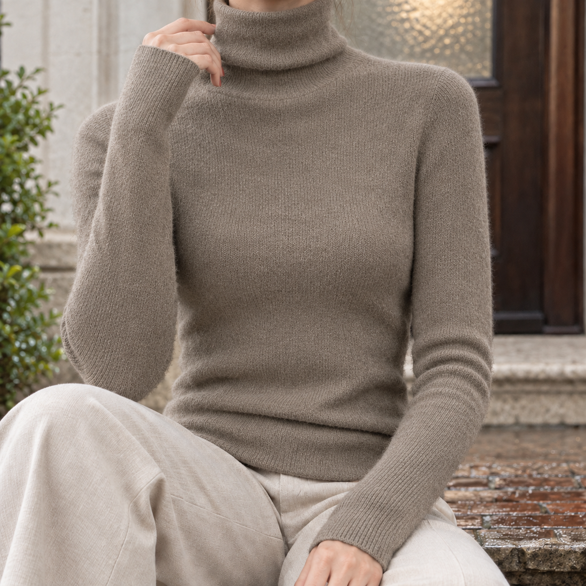 Lucinda Turtleneck Sweater - Khaki
