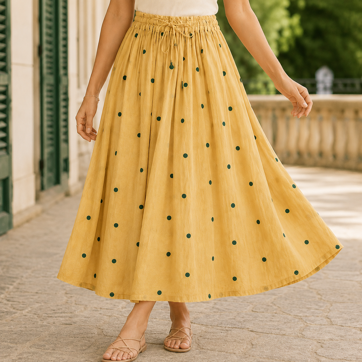Anais Polka Dot Skirt - Yellow