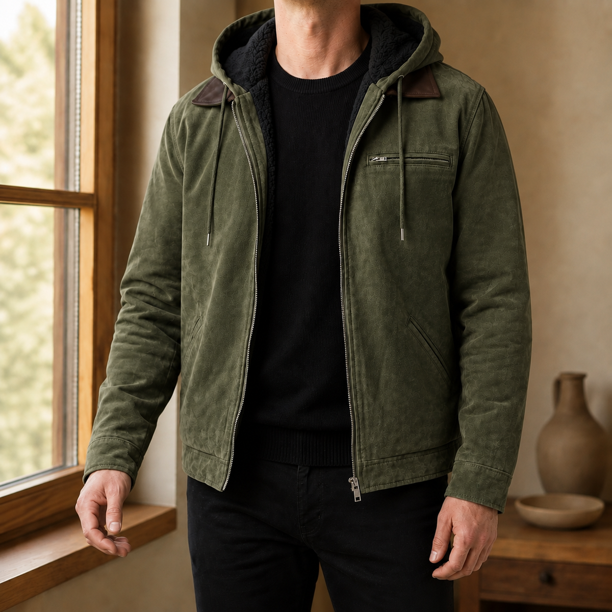 Jasper Hooded Jacket - Army Green
