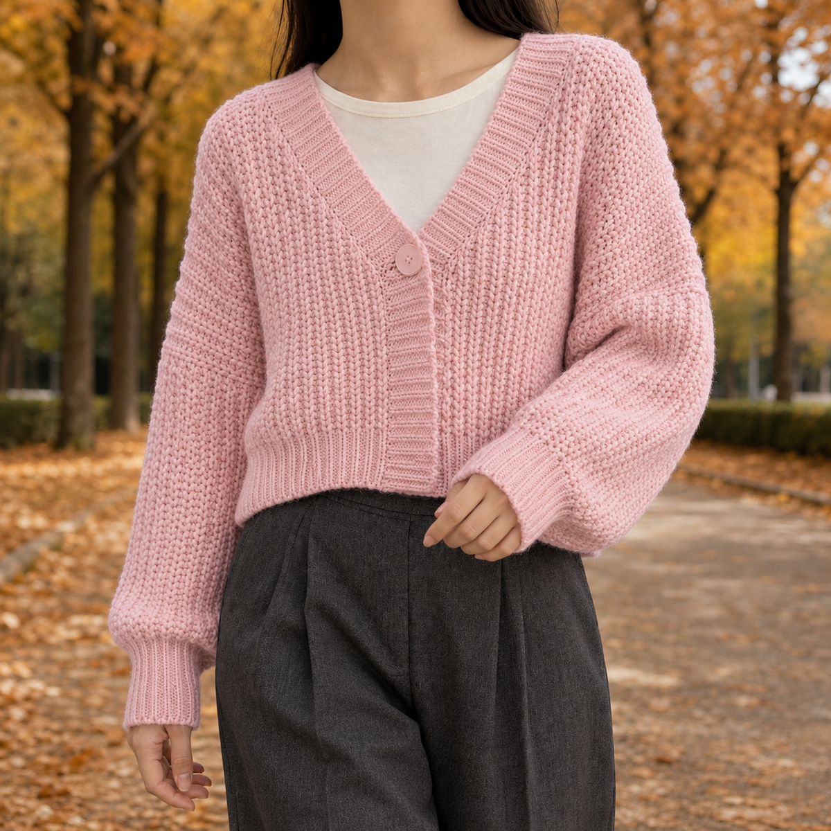 Morwenna-June Chunky Cardigan - Pink