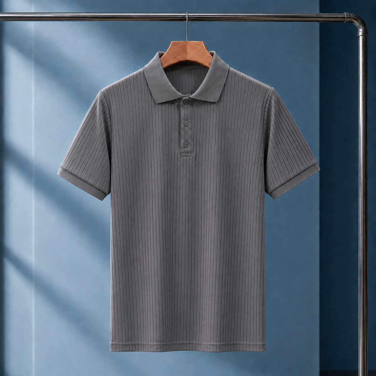 Francis Ribbed Polo - Gray