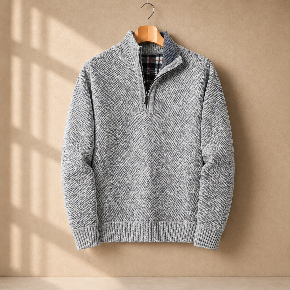 Nico Quarter-Zip Sweater - Light Gray