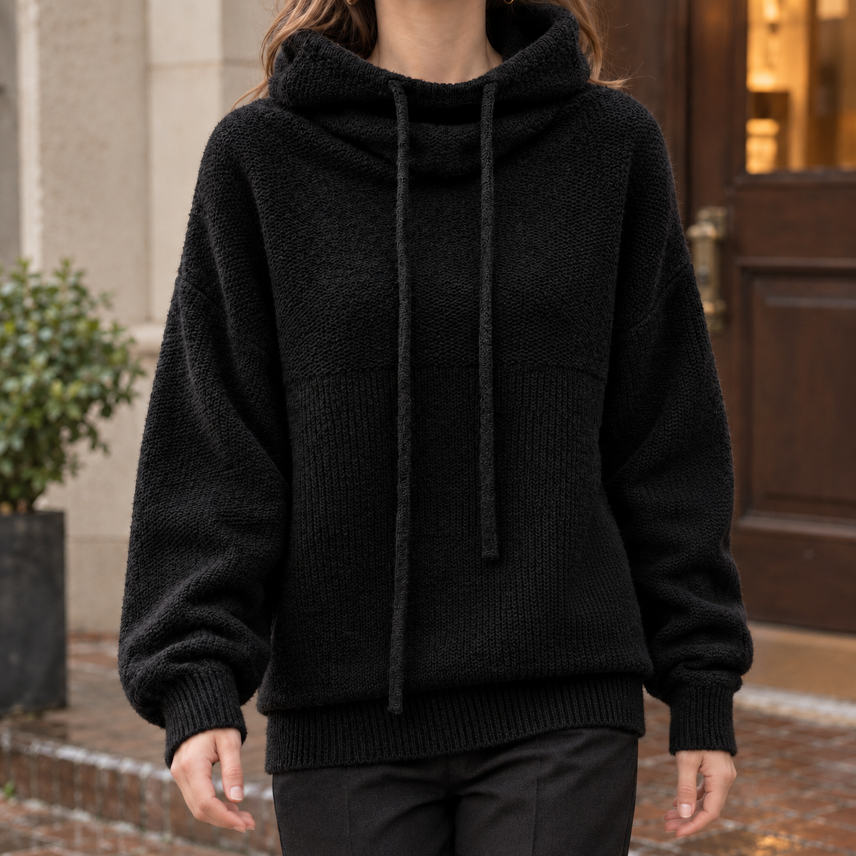 Etta Cowl Neck Sweater - Black