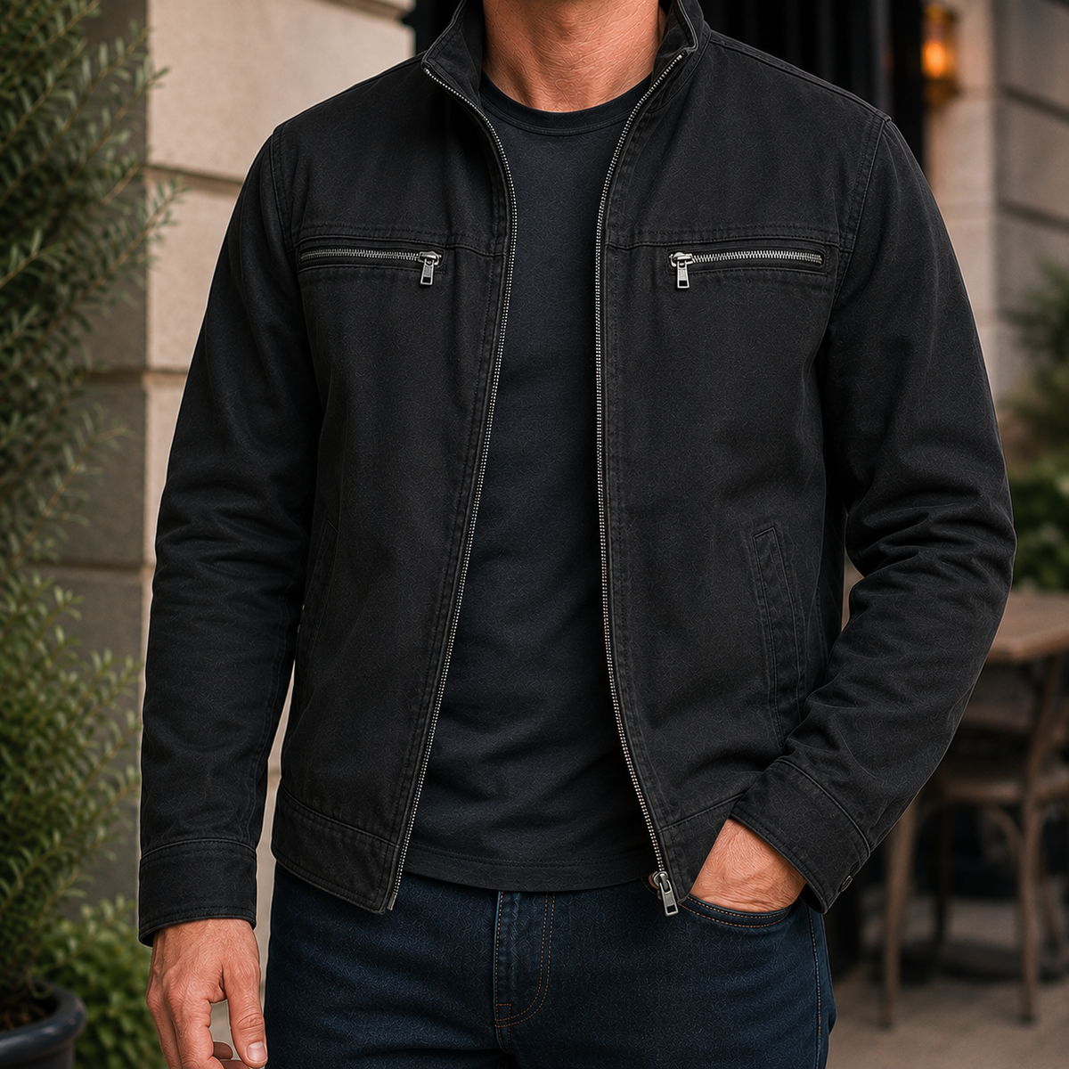 Huston Military Jacket - Black