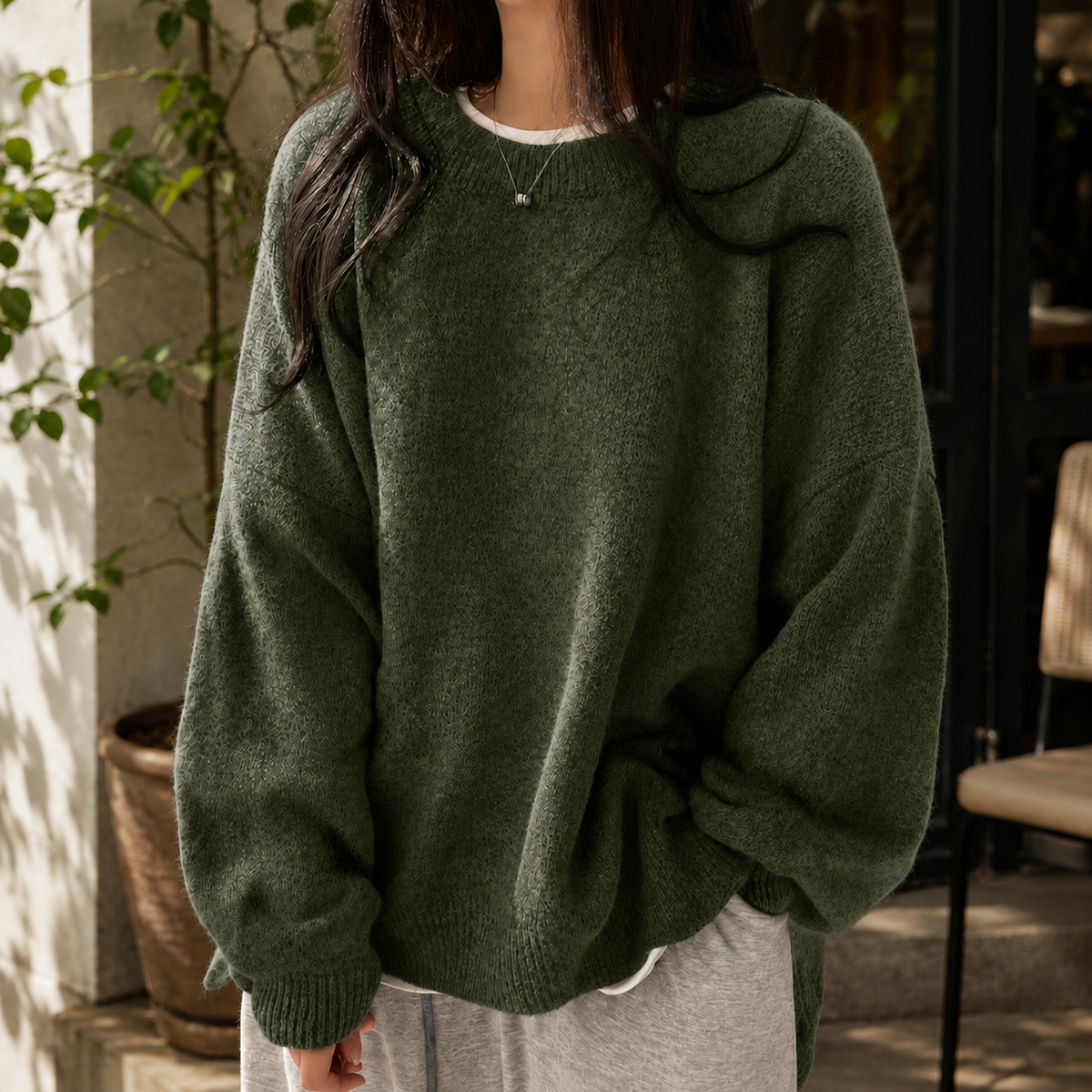 Isla Crewneck Sweater - Green