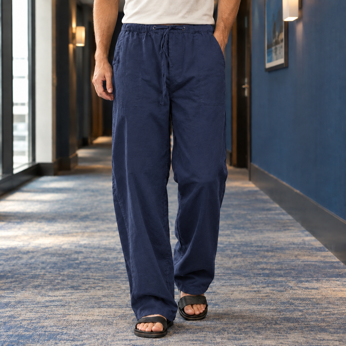 Wesley Relaxed Pants - Navy Blue