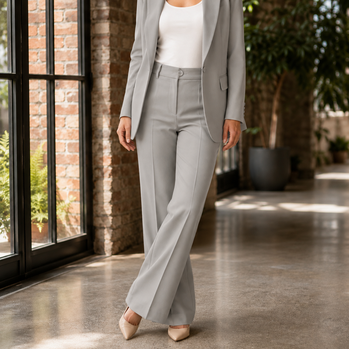 Ilaria Flared Pants - Gray