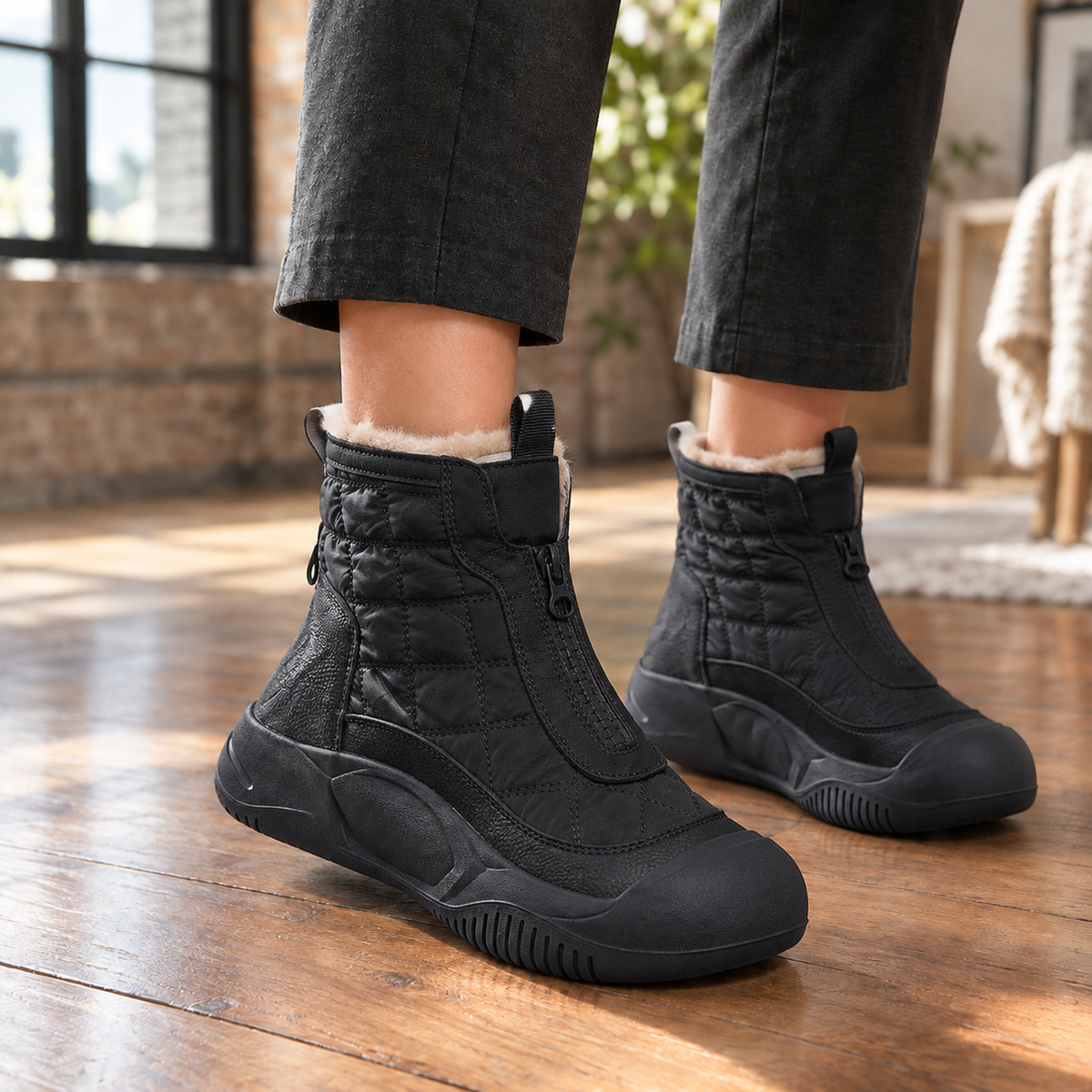 Manfredi Quilted Boots - Black