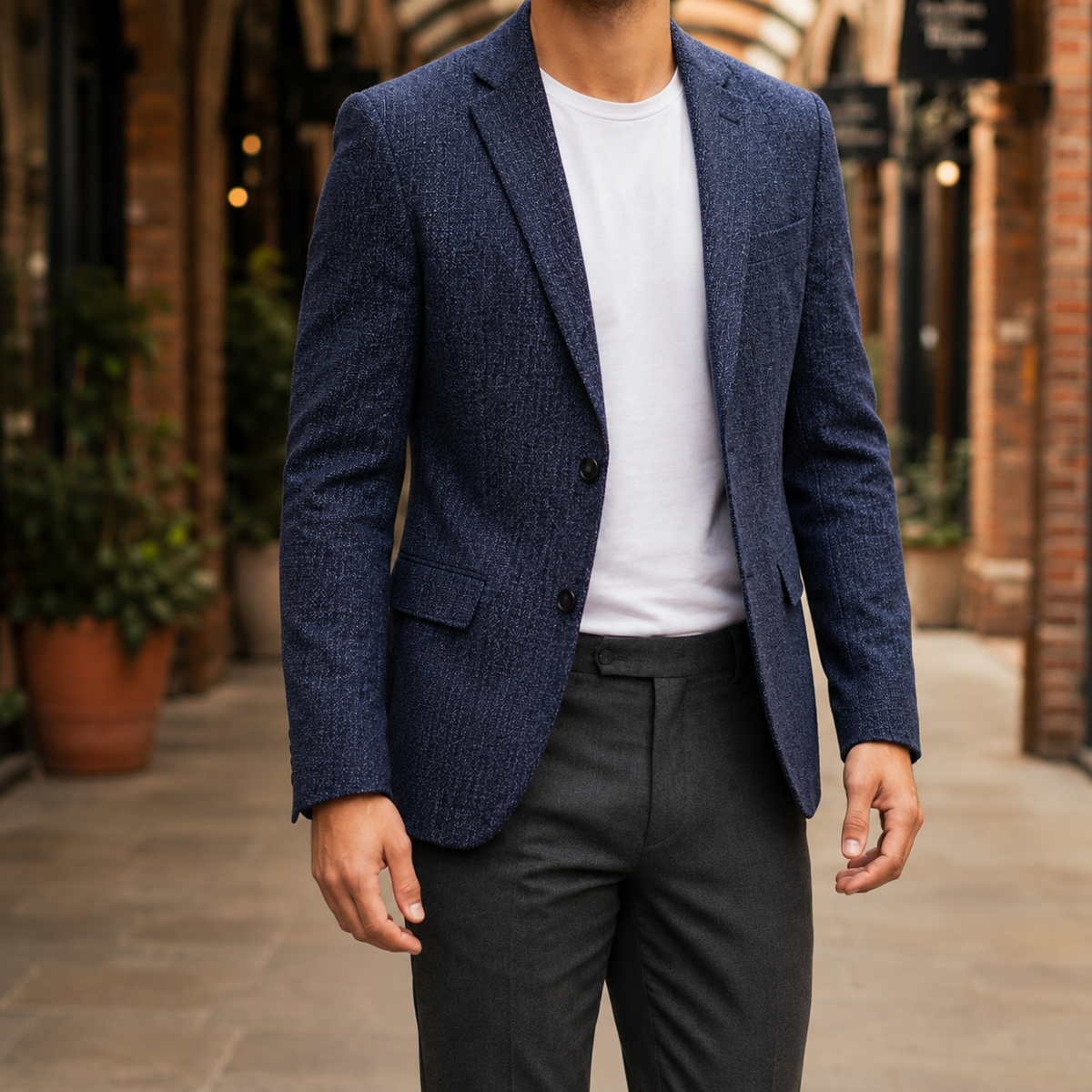 Oliver Notch Lapel Blazer - Navy