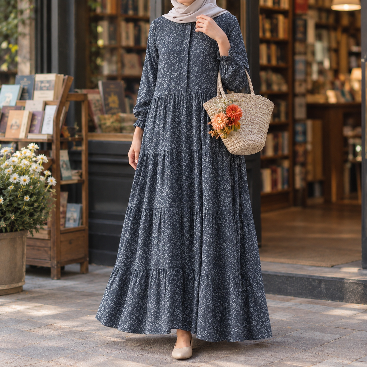 Alexia-Rose Tiered Maxi Dress - Dark Blue