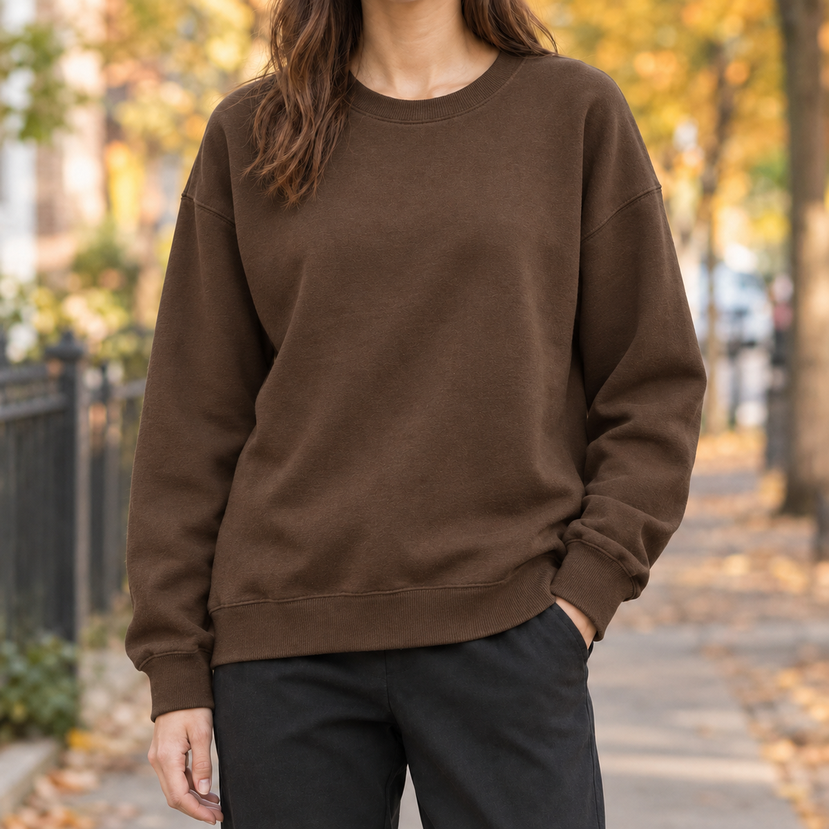 Giulia-Belle Crewneck Sweater - Brown