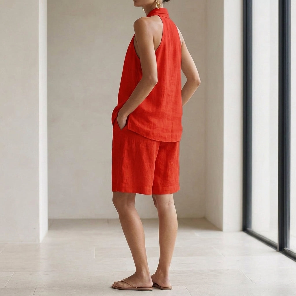 Elodie Halter Set - Red