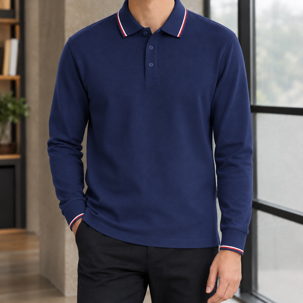 Oberon Collared Polo - Navy Blue