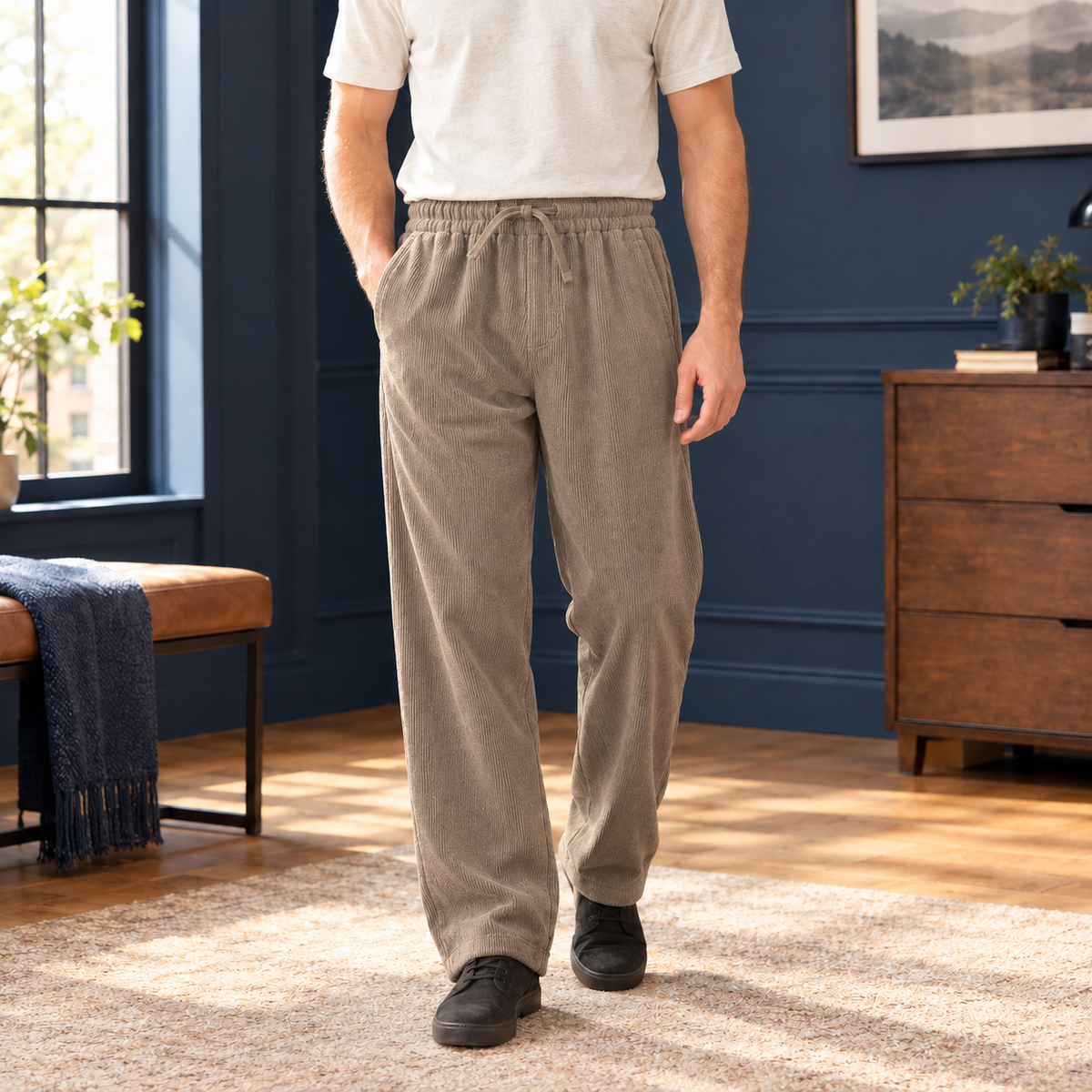 Adrian Straight-Leg Pants - Khaki