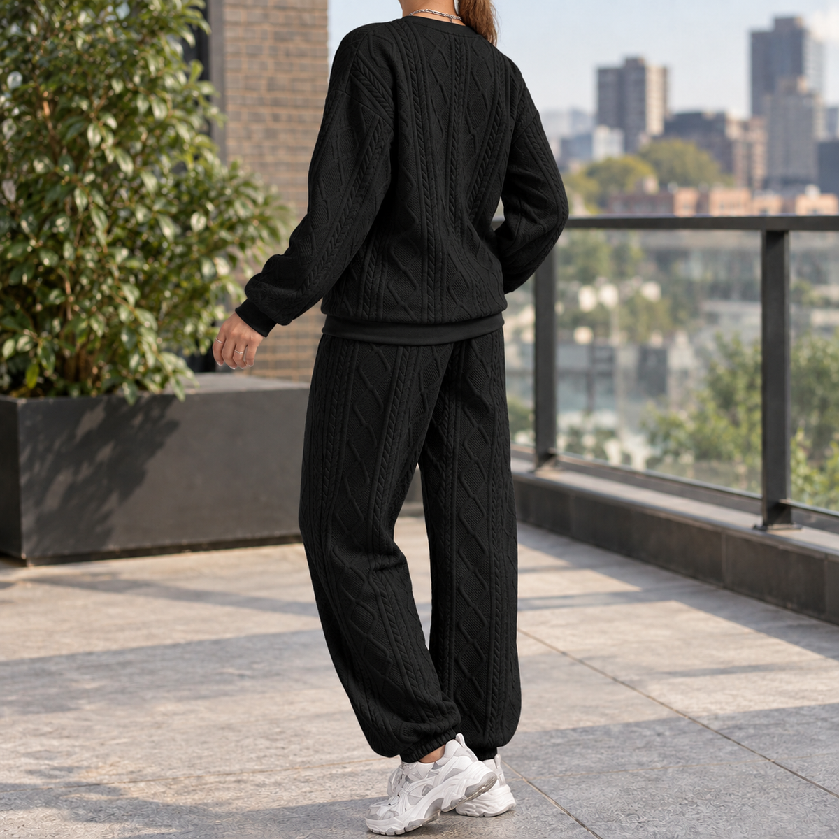 Selena-Rose Textured Set - Black Without Label