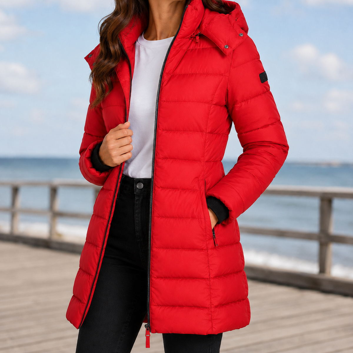 Dahlia-Claire Quilted Jacket - Red