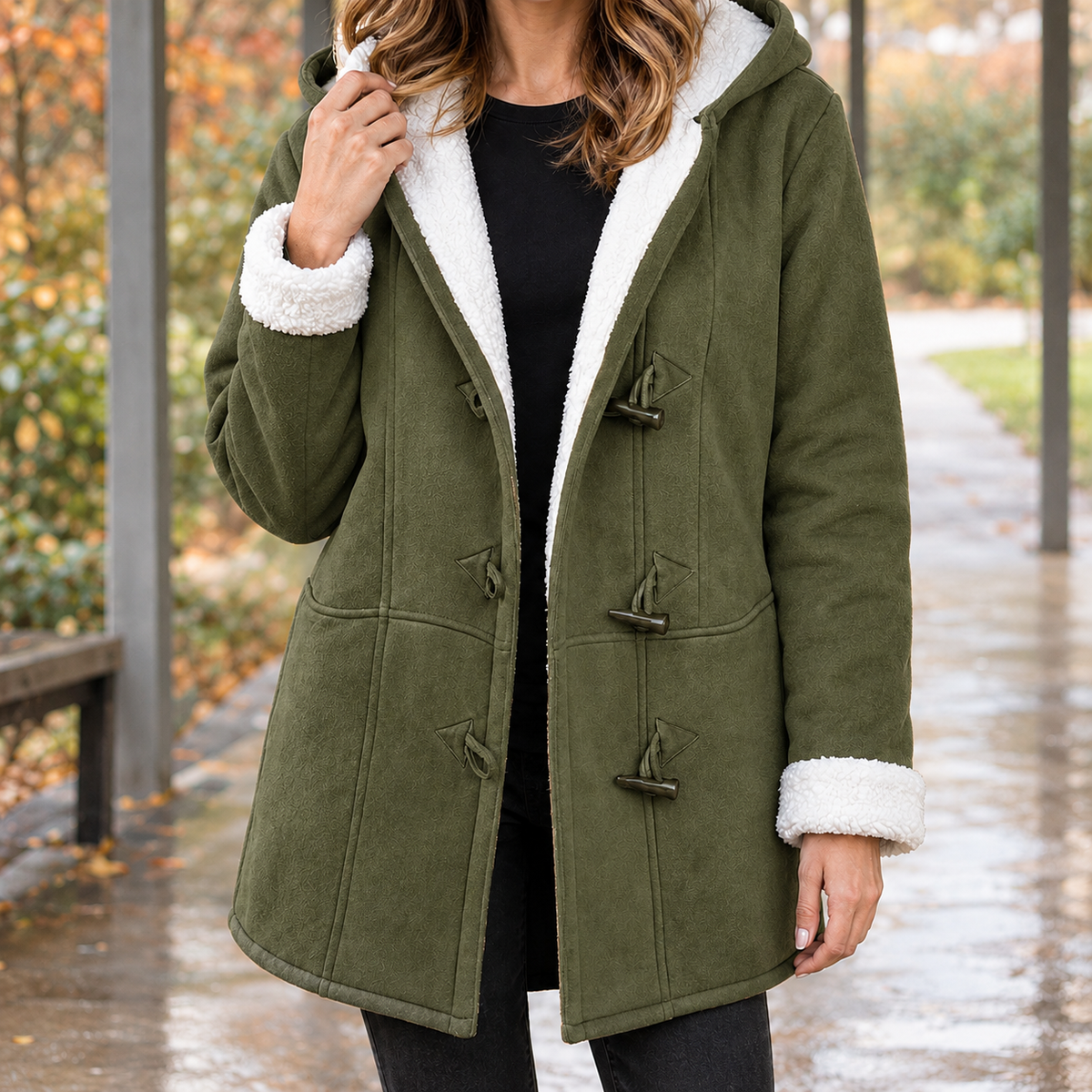 Gwendolyn-Marie Toggle Overcoat - Military Green