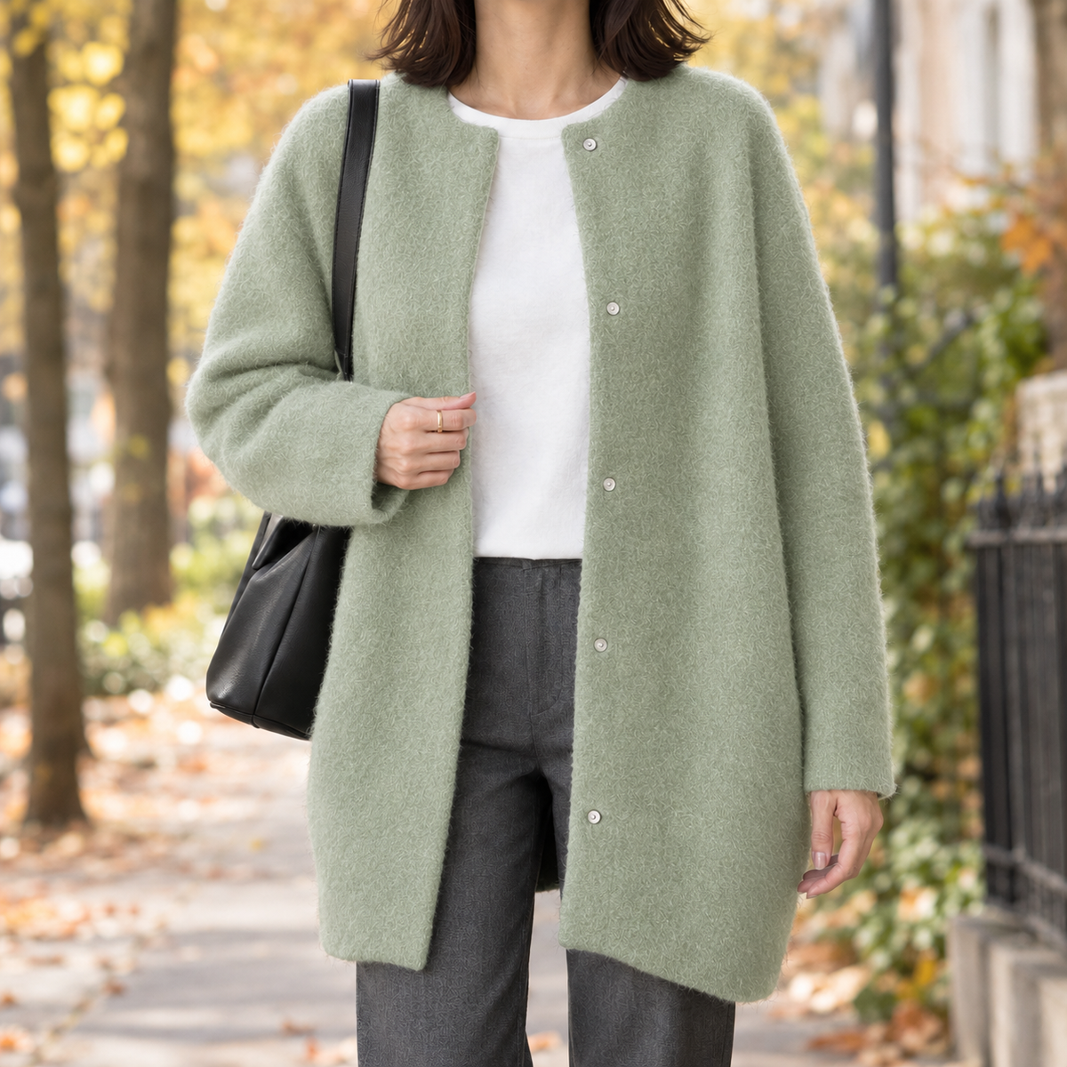 Gemma-Jane Cotton Cardigan - Light Green