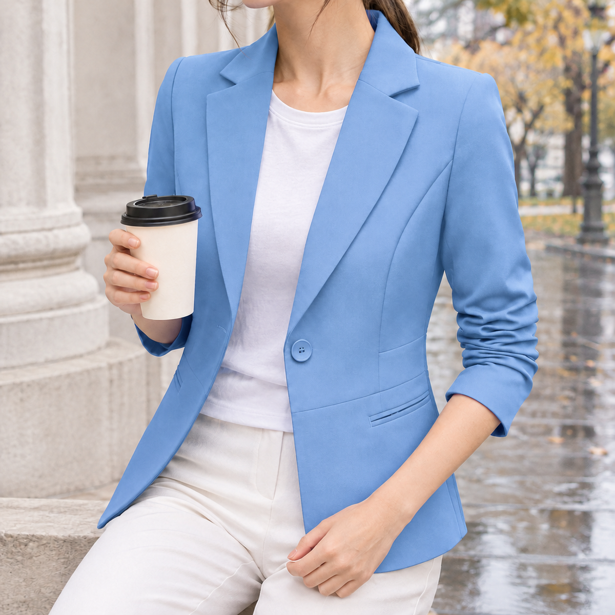 Harriet-Mae Tailored Blazer - Light Blue