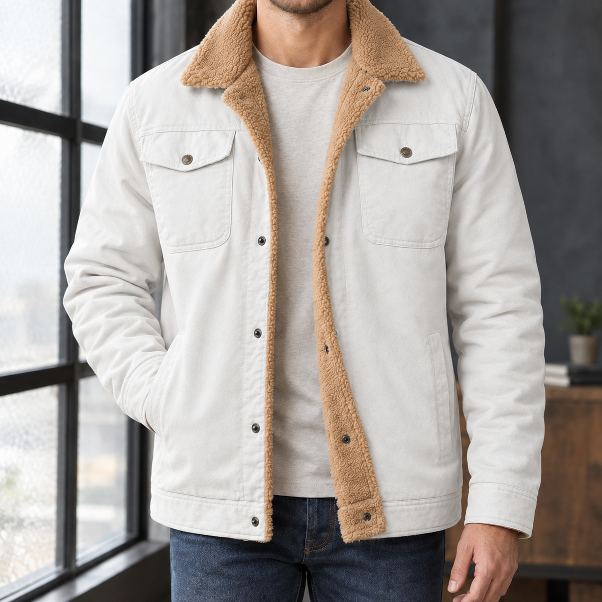 Pierrick Workwear Jacket - Off White