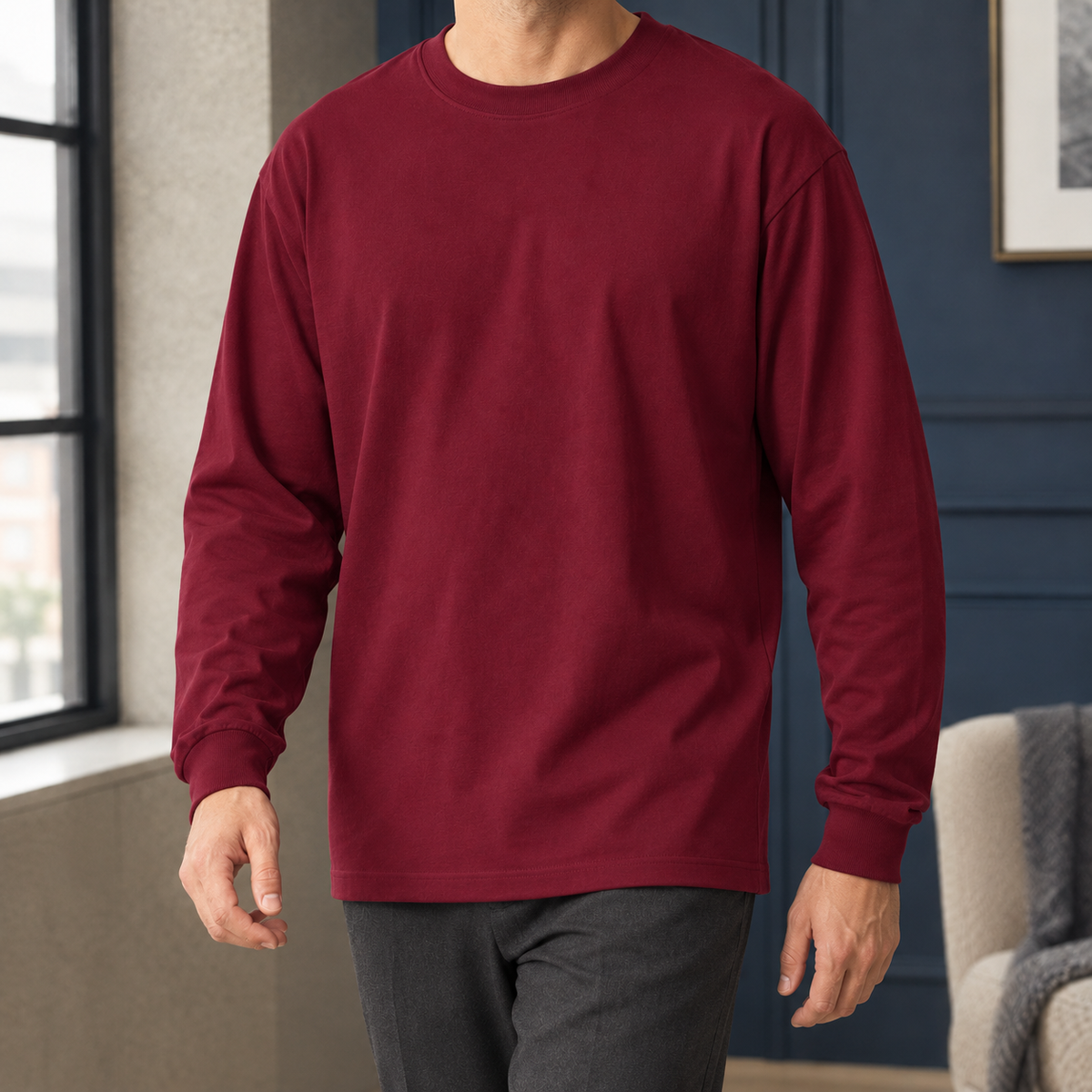 Merrick Relaxed Top - Burgundy