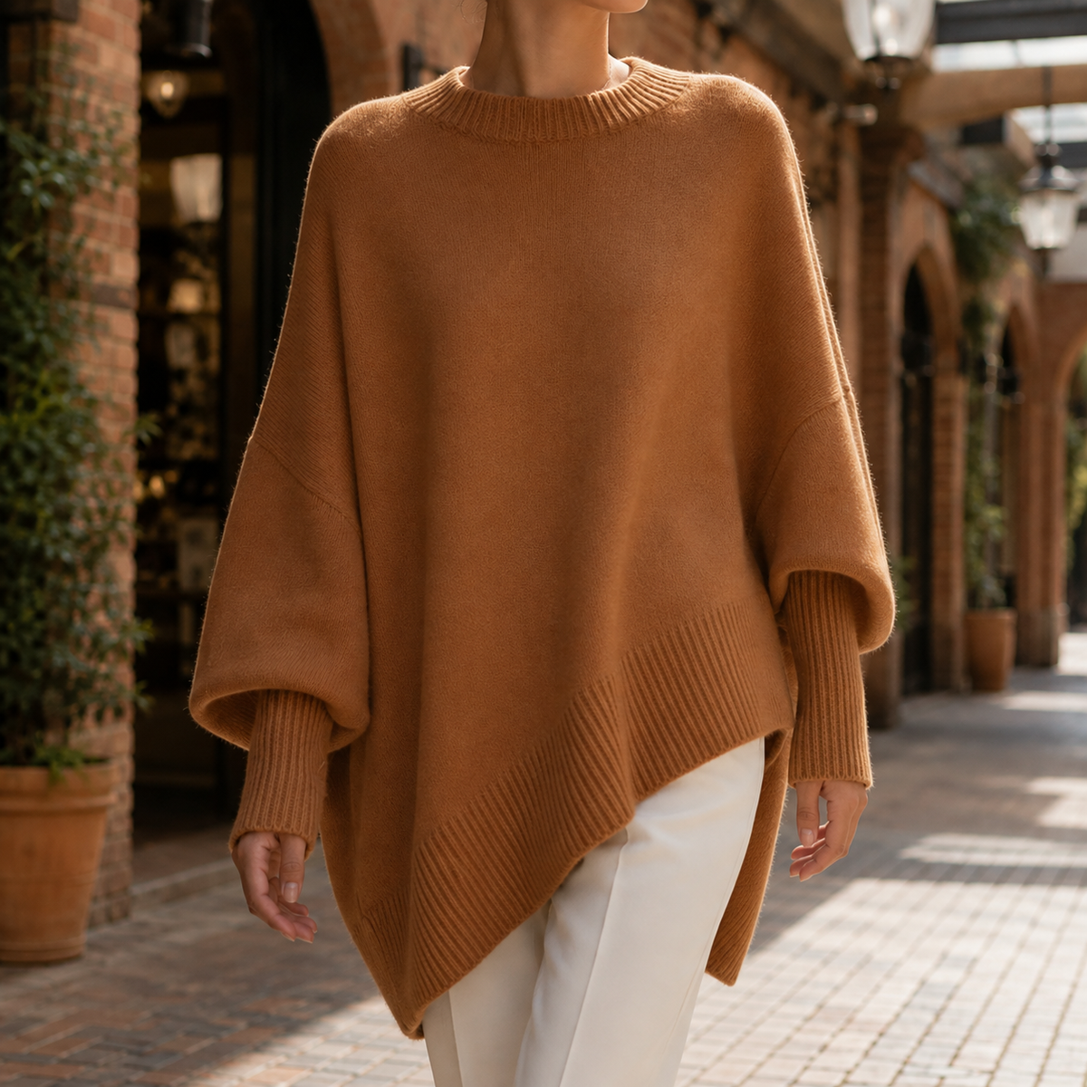 Liliana Poncho Sweater - Brown