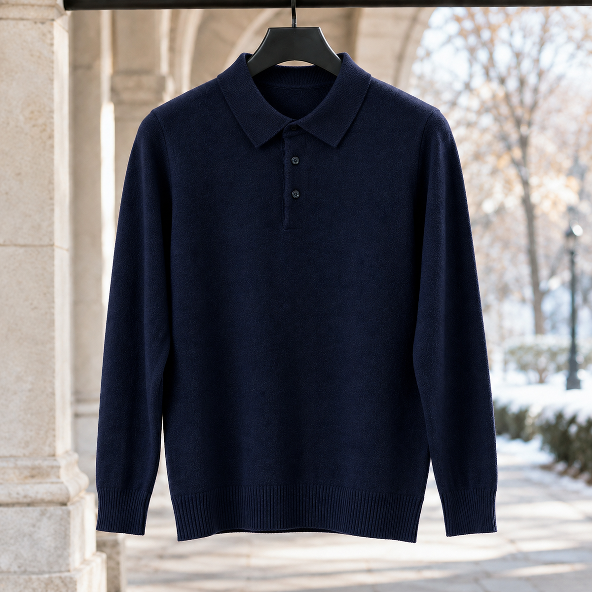 Ross Polo Sweater - Navy Blue