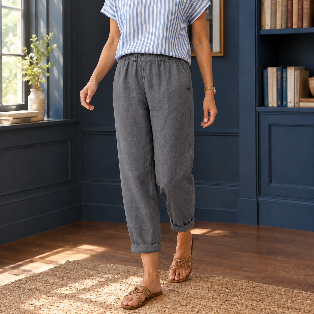 Alba-Faye Relaxed Pants - Dark Gray