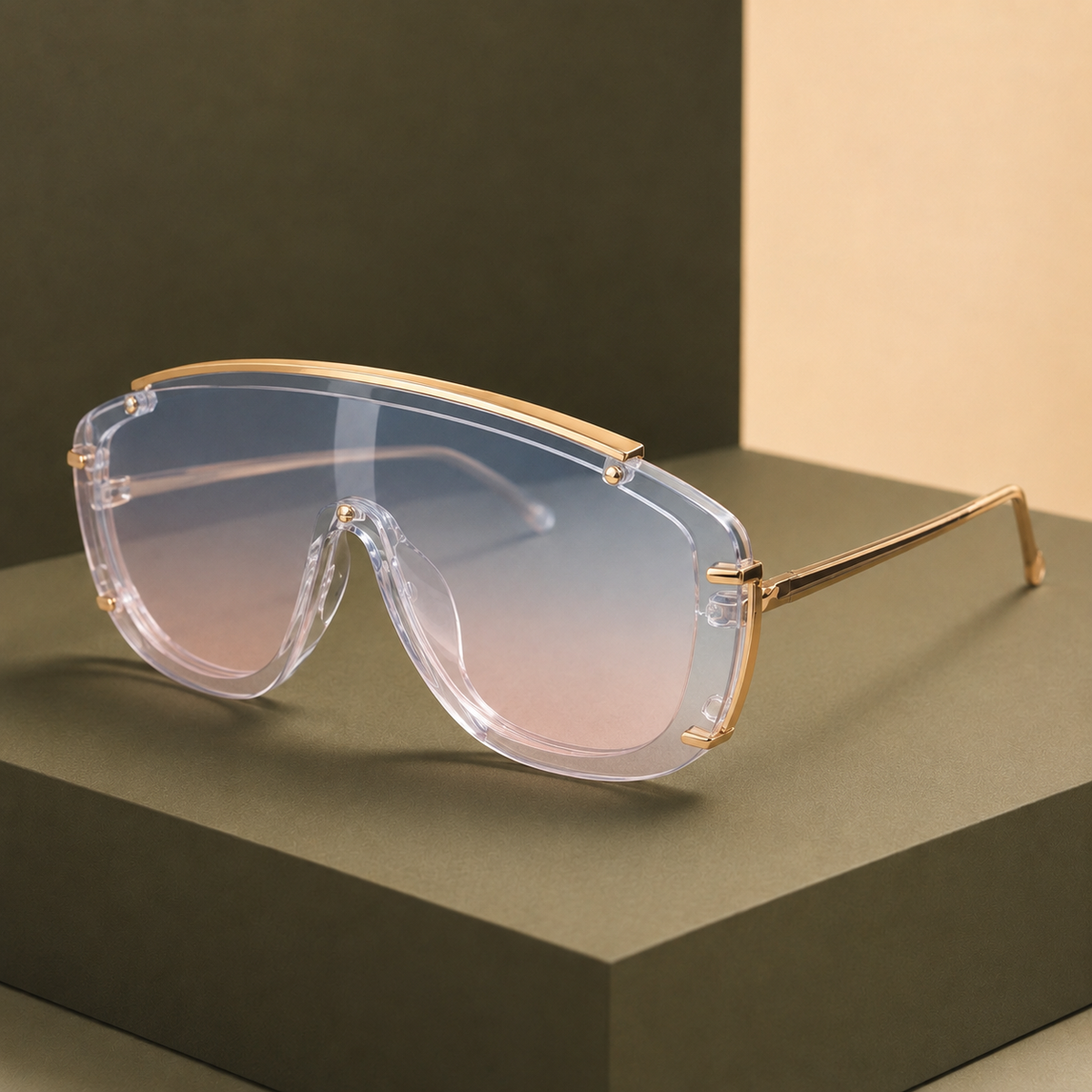 Torin Sculptural Sunglasses - Transparent