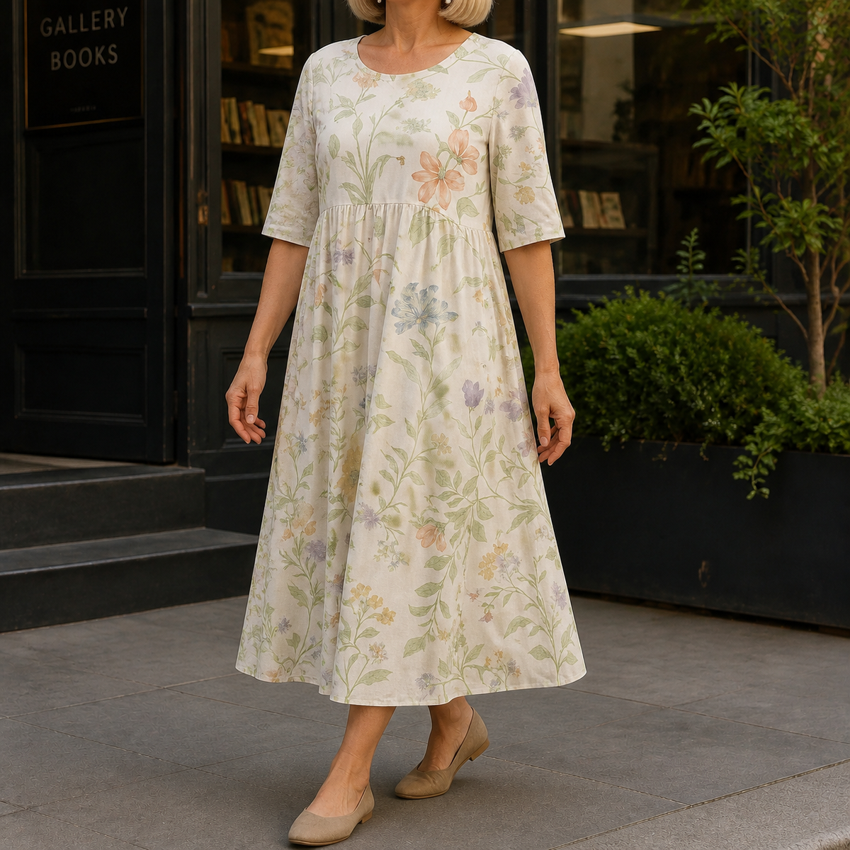 Seraphina Empire Midi Dress - White