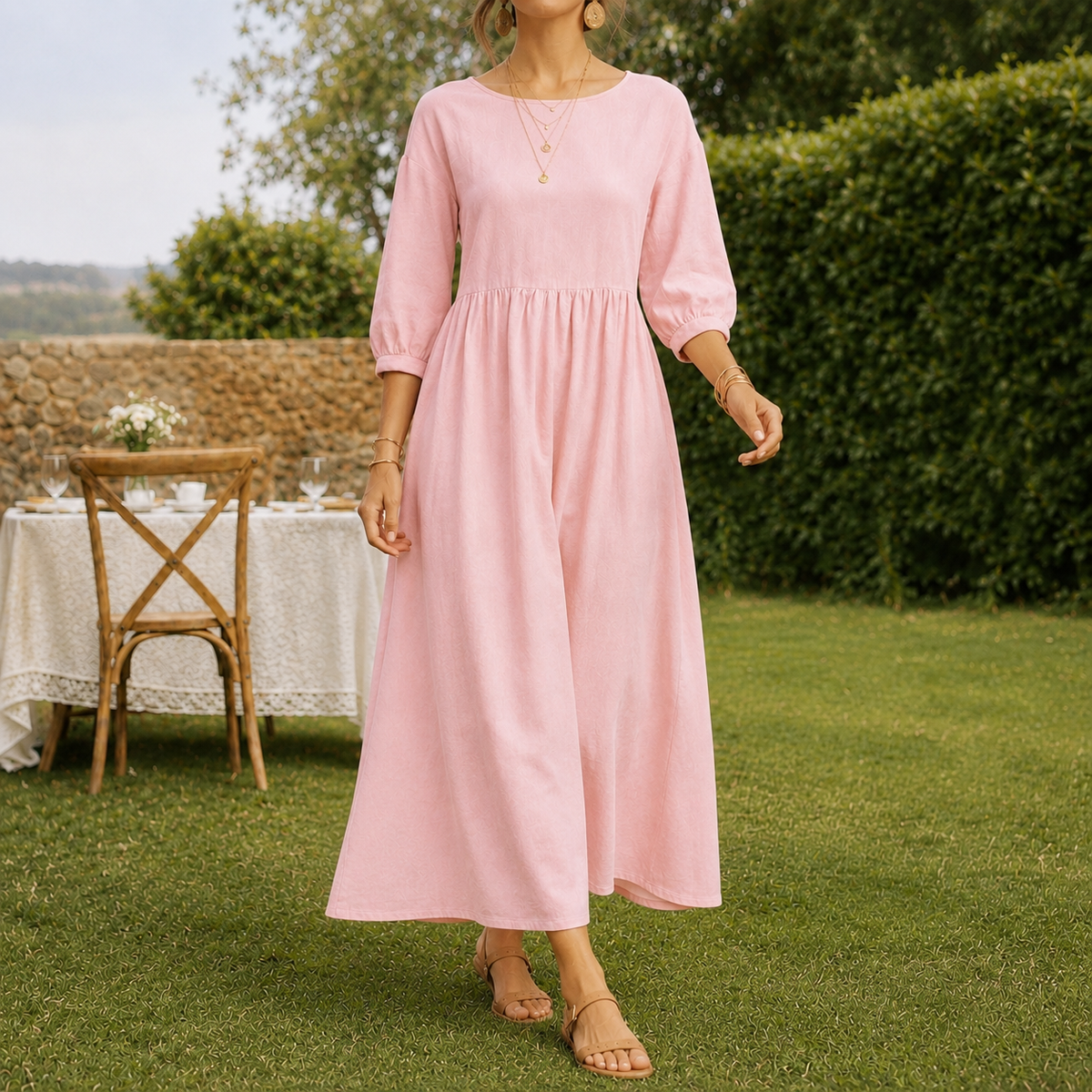 Cosima Smock Dress - Pink