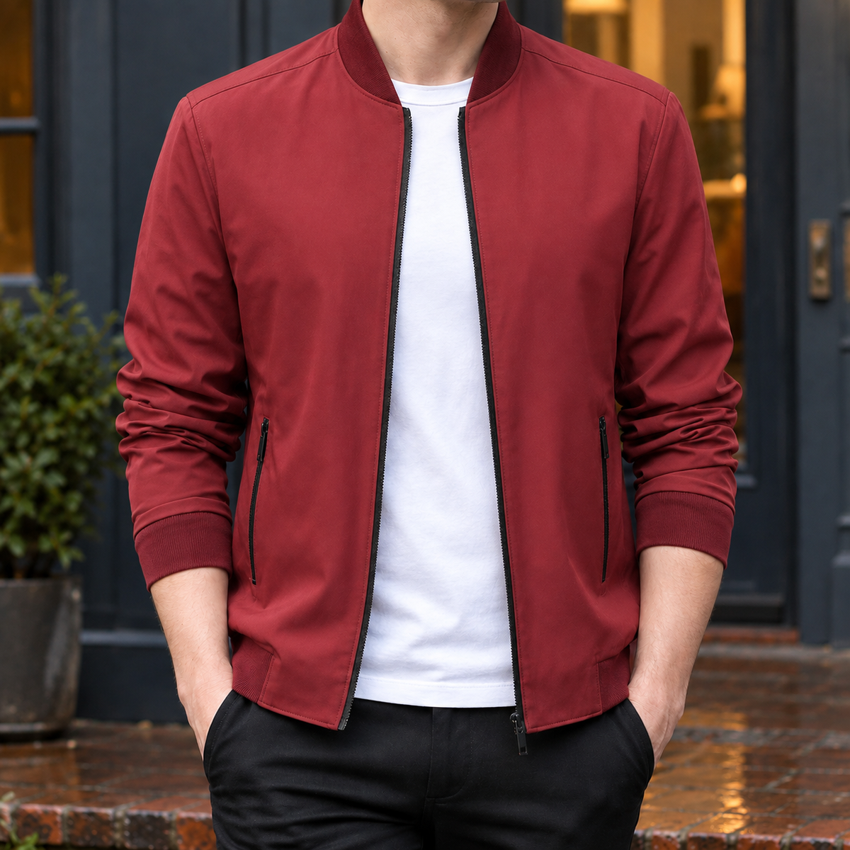 Burnaby Bomber Jacket - Red