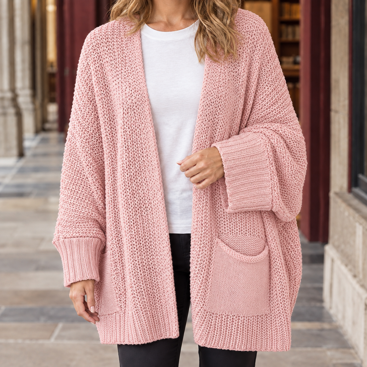 Letitia Open Knit Cardigan - Pink