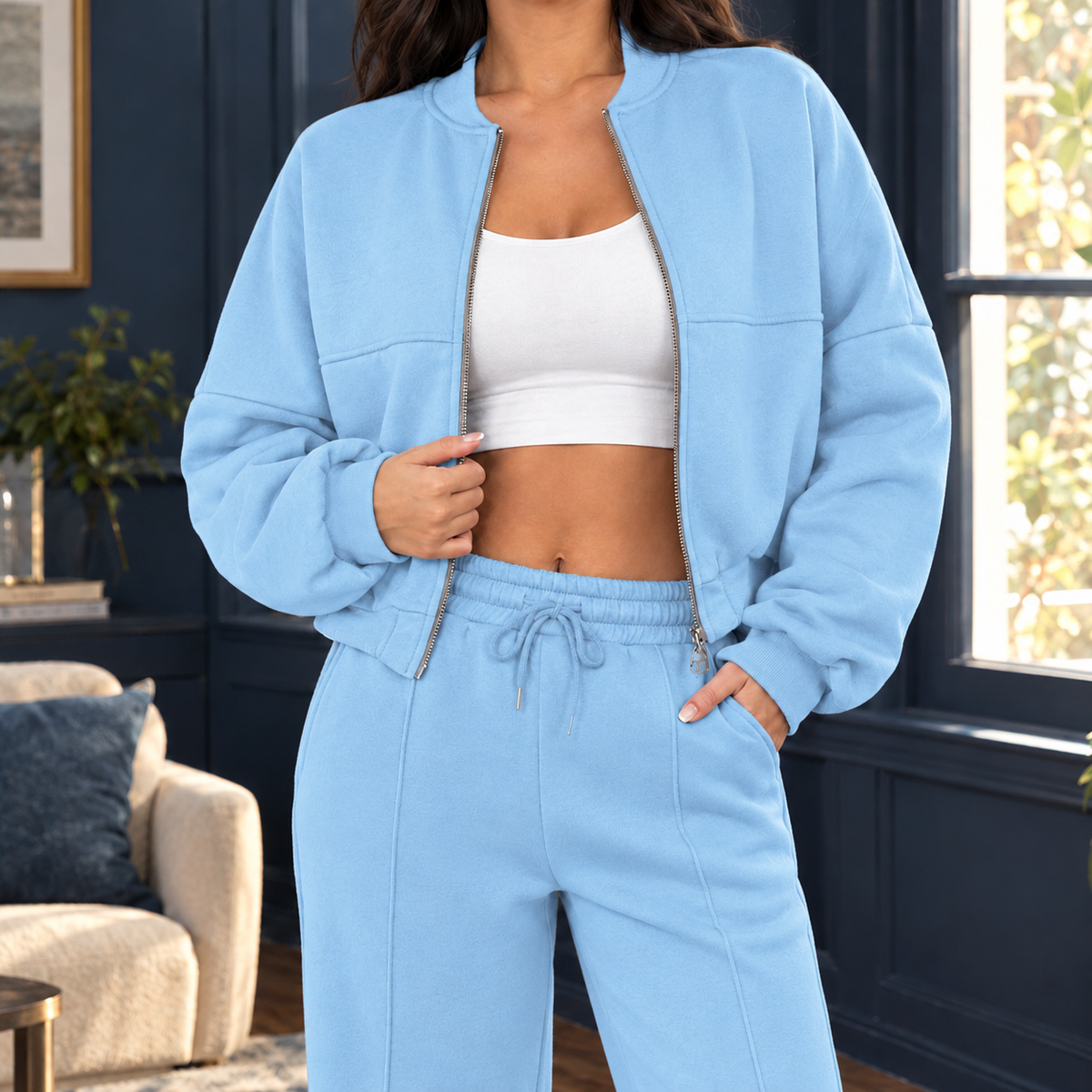 Allegra-Louise Wide Leg Set - Sky Blue