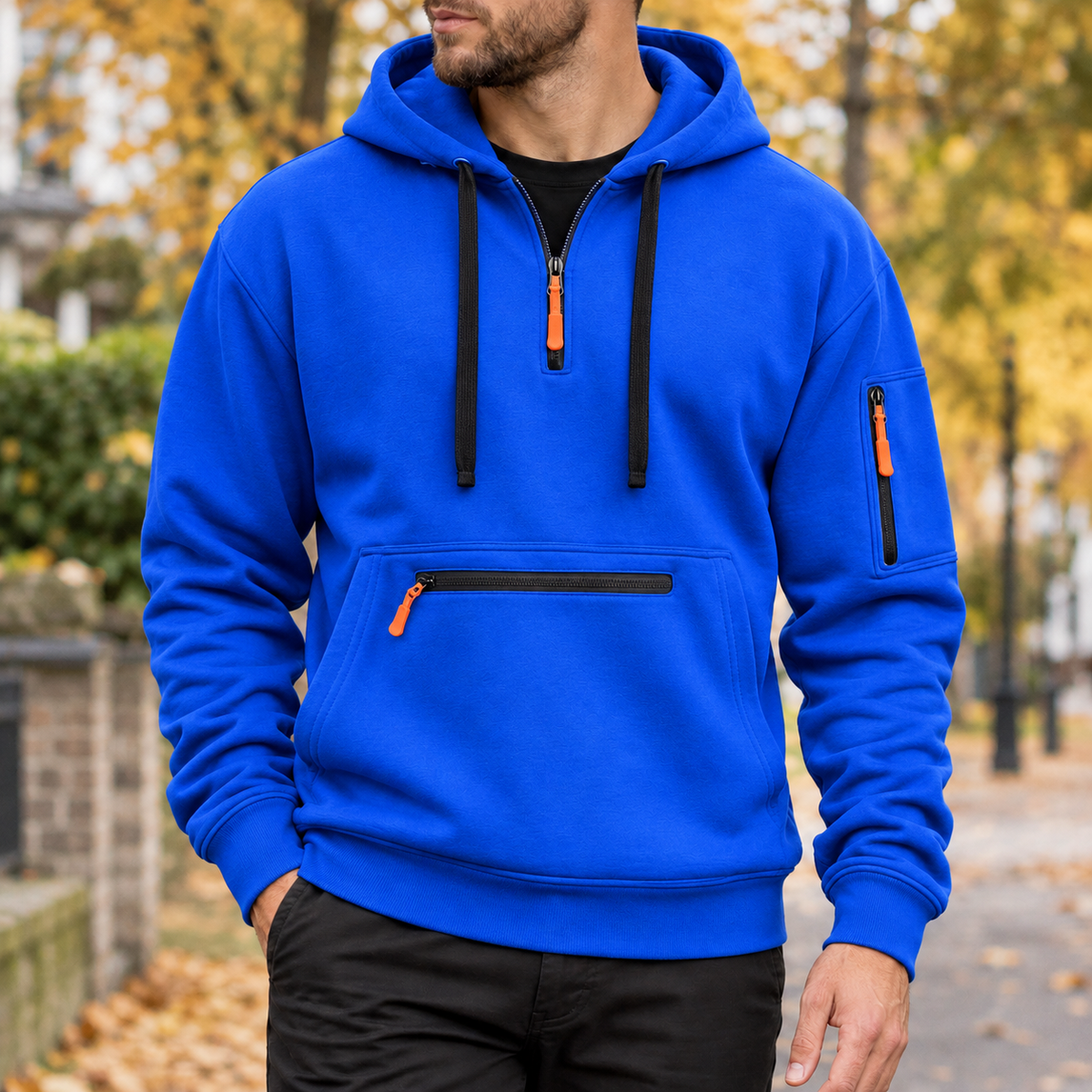 Timothy Quarter Zip Hoodie - Blue