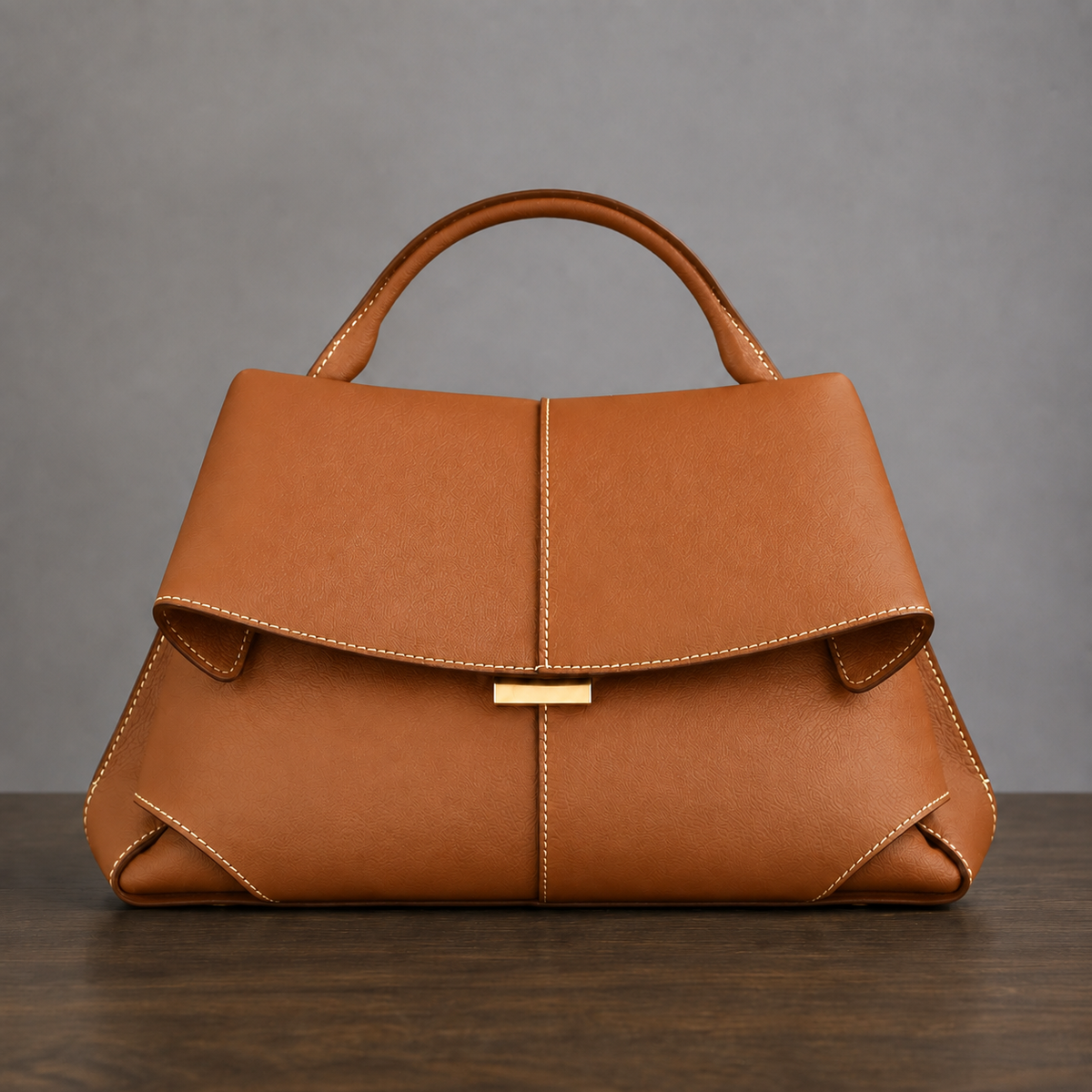Peretti Sculpted Leather Handbag - Brown