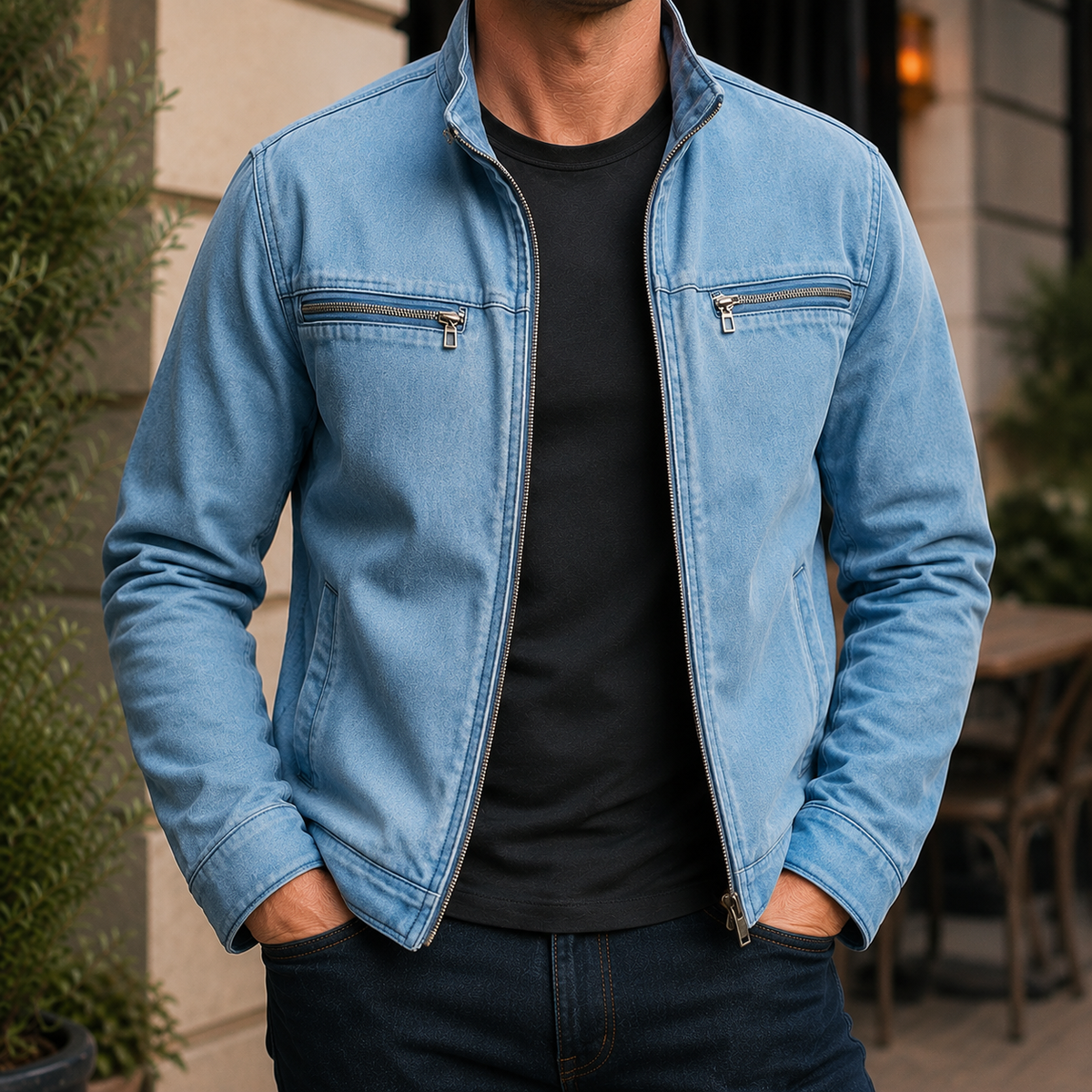 Huston Military Jacket - Blue