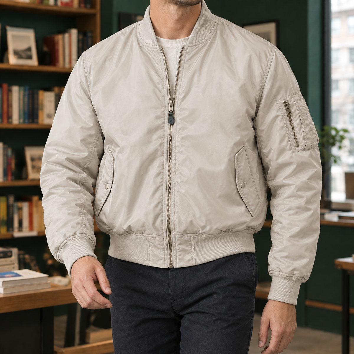 Stanley Bomber Jacket - Beige