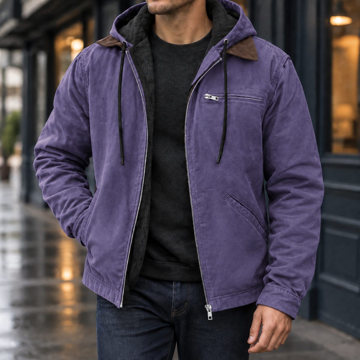Adam Hooded Jacket - Purple
