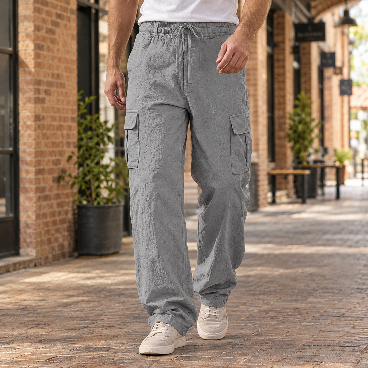 Frederick-Wade Relaxed Cargo Pants - Space Gray