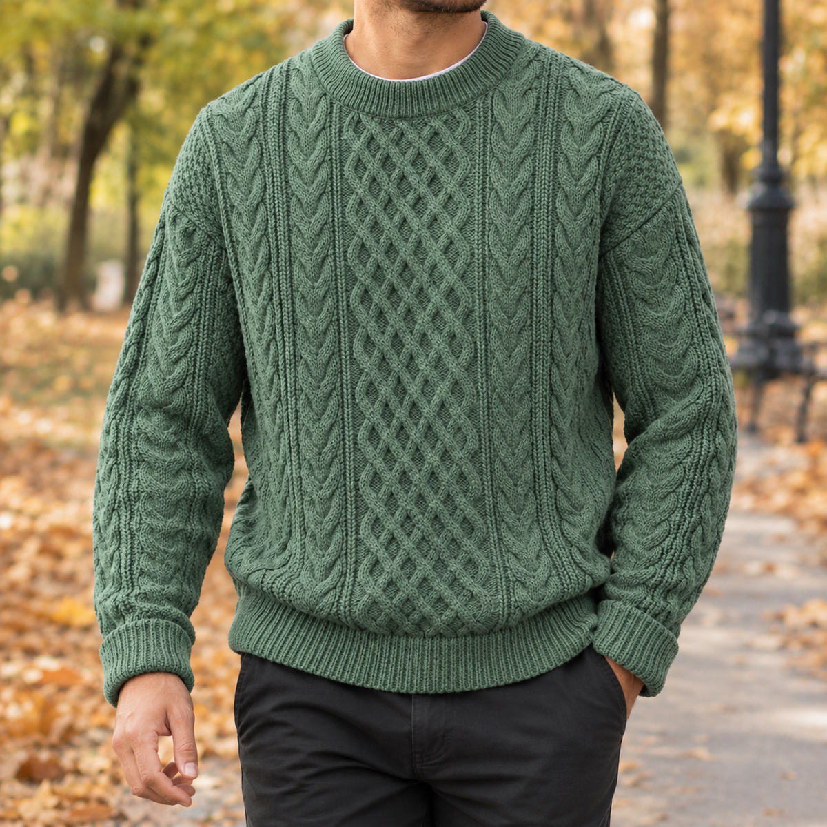 Finley Cable Knit Sweater - Green