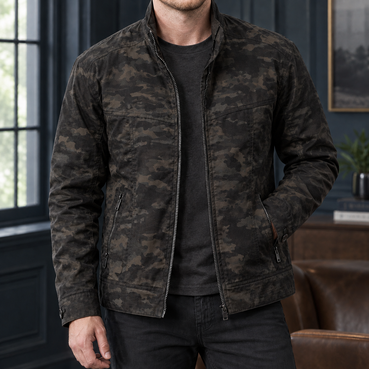 Tristan Utility Jacket - Dark Night Camouflage
