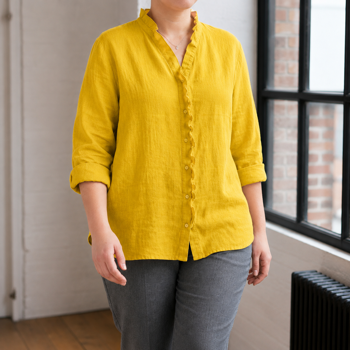 Eden Ruffle Blouse - Yellow