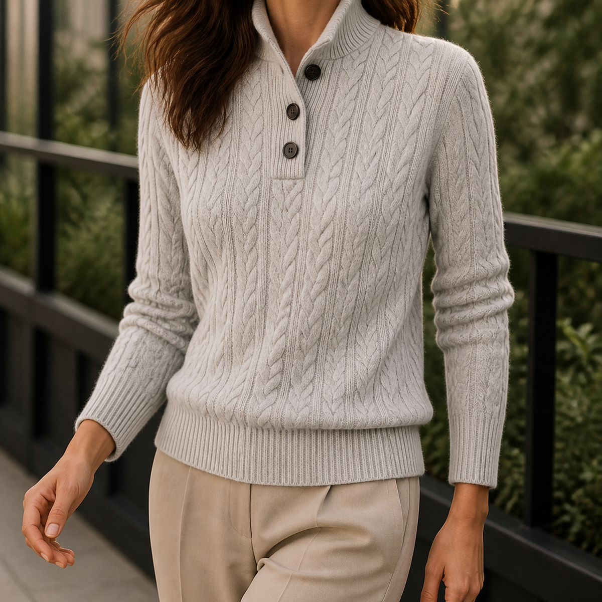 Luna Cashmere Sweater - Gray