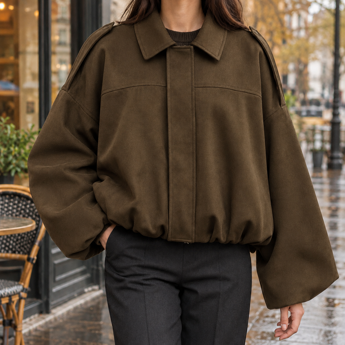 Matilda-Marie Batwing Jacket - Dark Brown