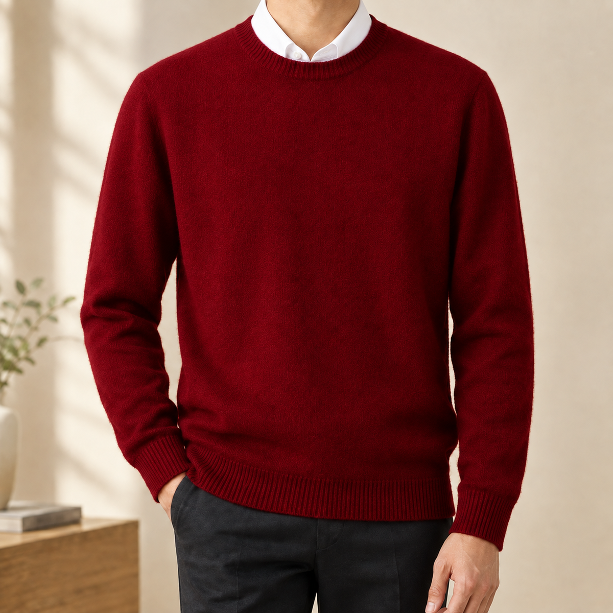 Harvey Crewneck Sweater - Dark Red