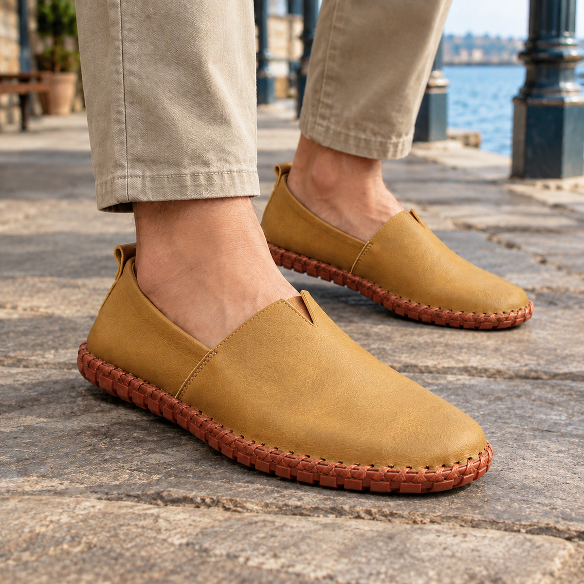 Bologna Leather Loafers - Khaki